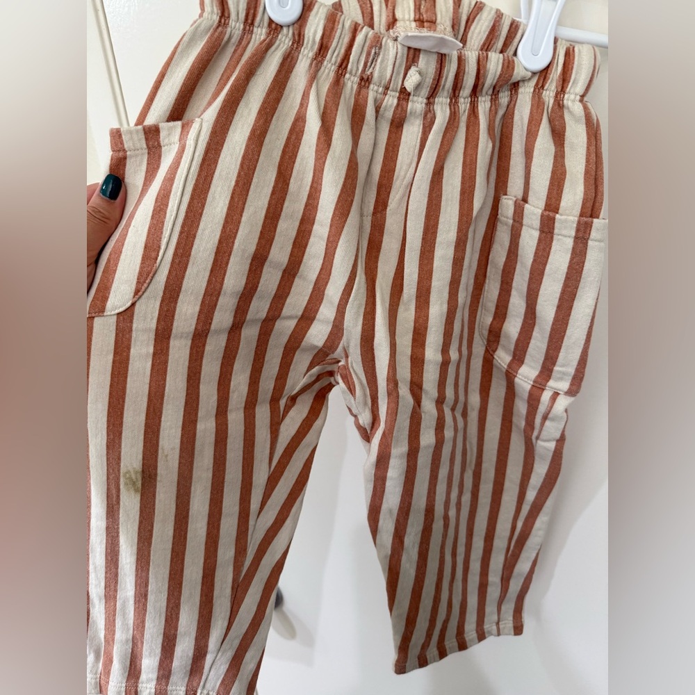 Zara HTF Striped Brown/Cream Pants (#1) 3-4 Years *VERY PLAY* - Picture 5 of 14